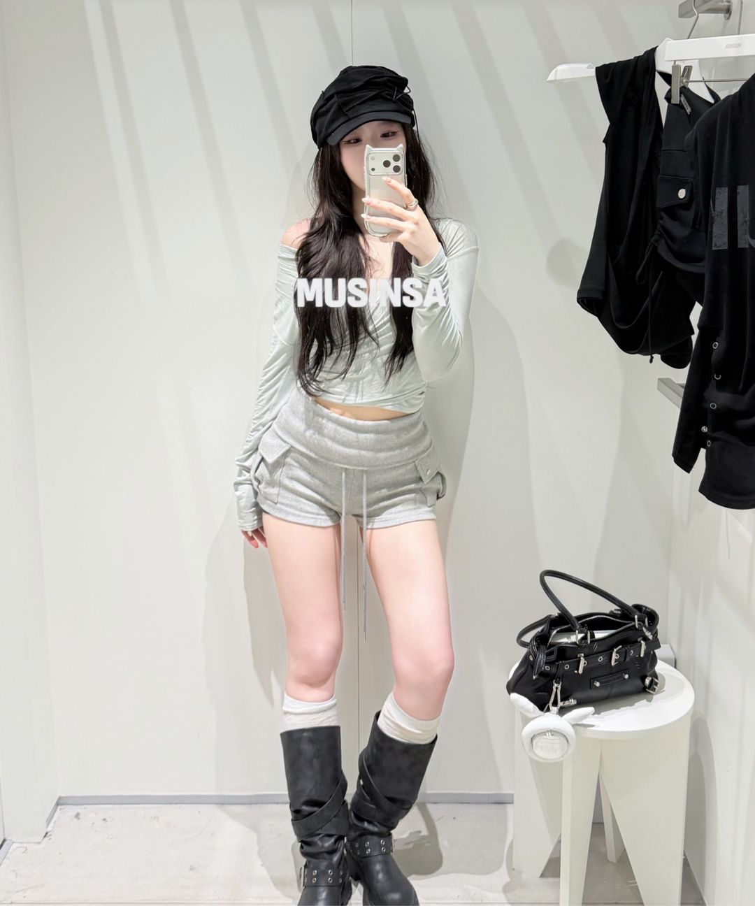 MUSINSA公式 | FLAREUP Soi Draped Cap (FL-743_Charcoal)
