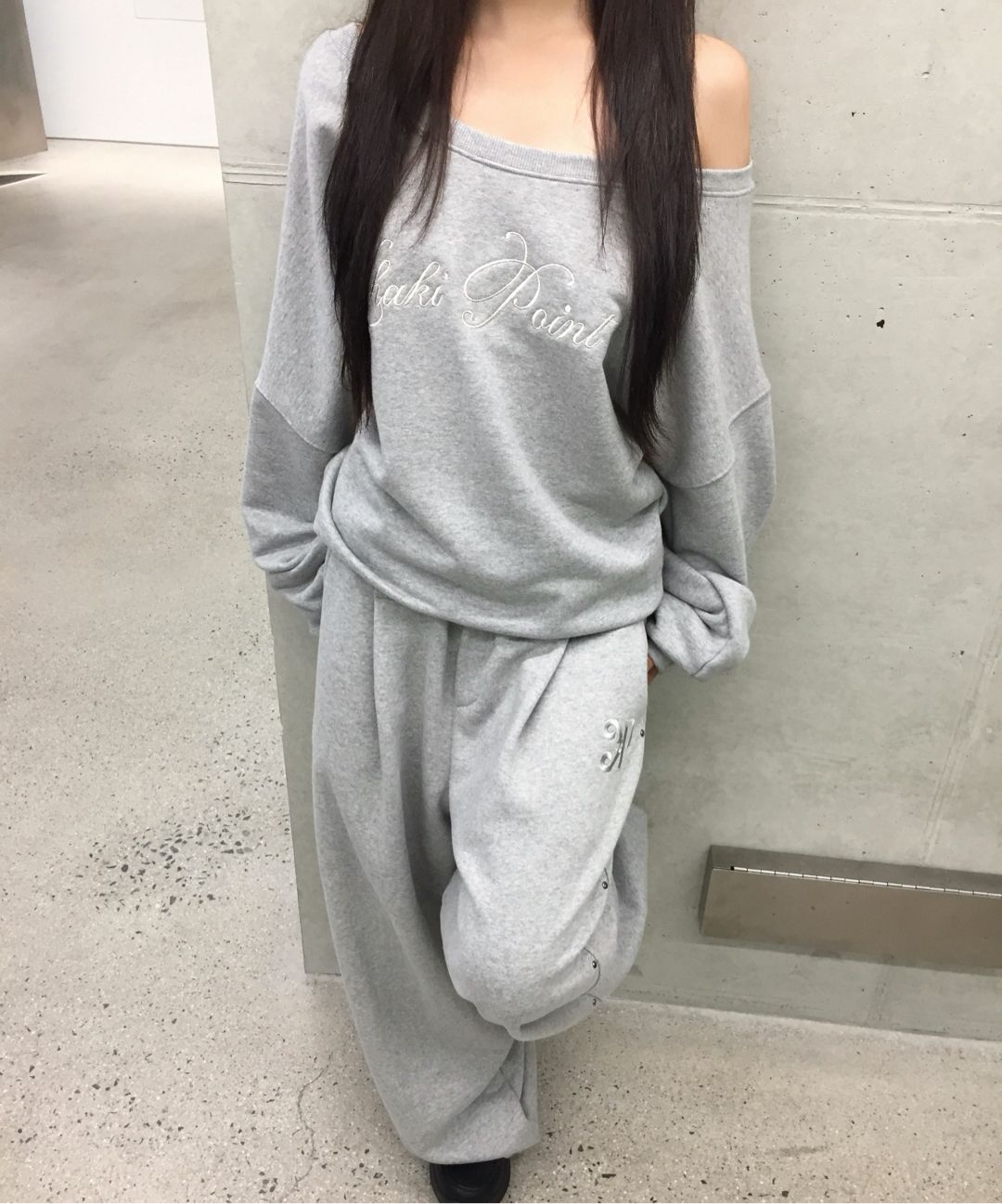 카키포인트(KHAKIPOINT) Steel Stud Sweat Pants (gray) - 사이즈