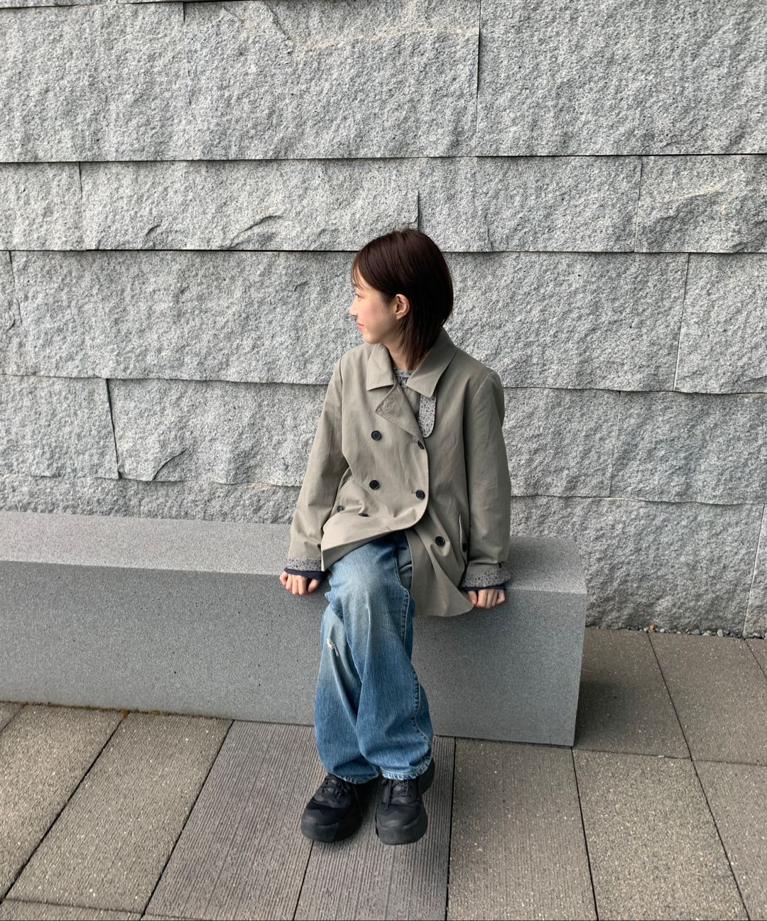MUSINSA公式 | OHESHIO ヴィンテージフローラル ハーフコート、ブラック