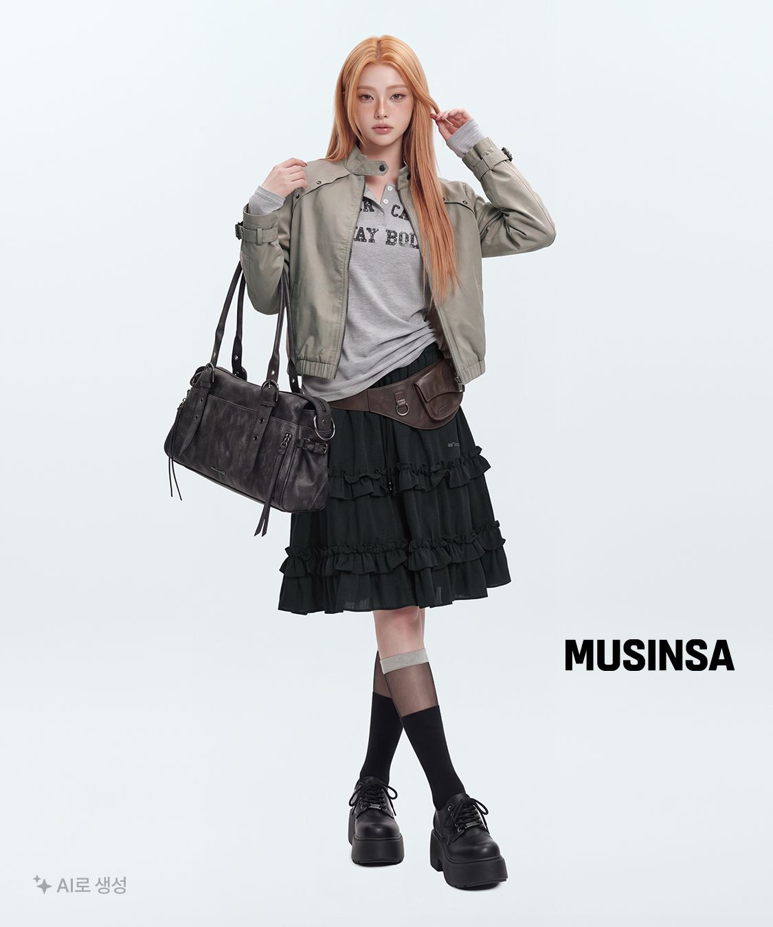 애즈온(ASON) CHECK KANGKANG MIDI SKIRT / NAVY - 사이즈 & 후기 | 무신사