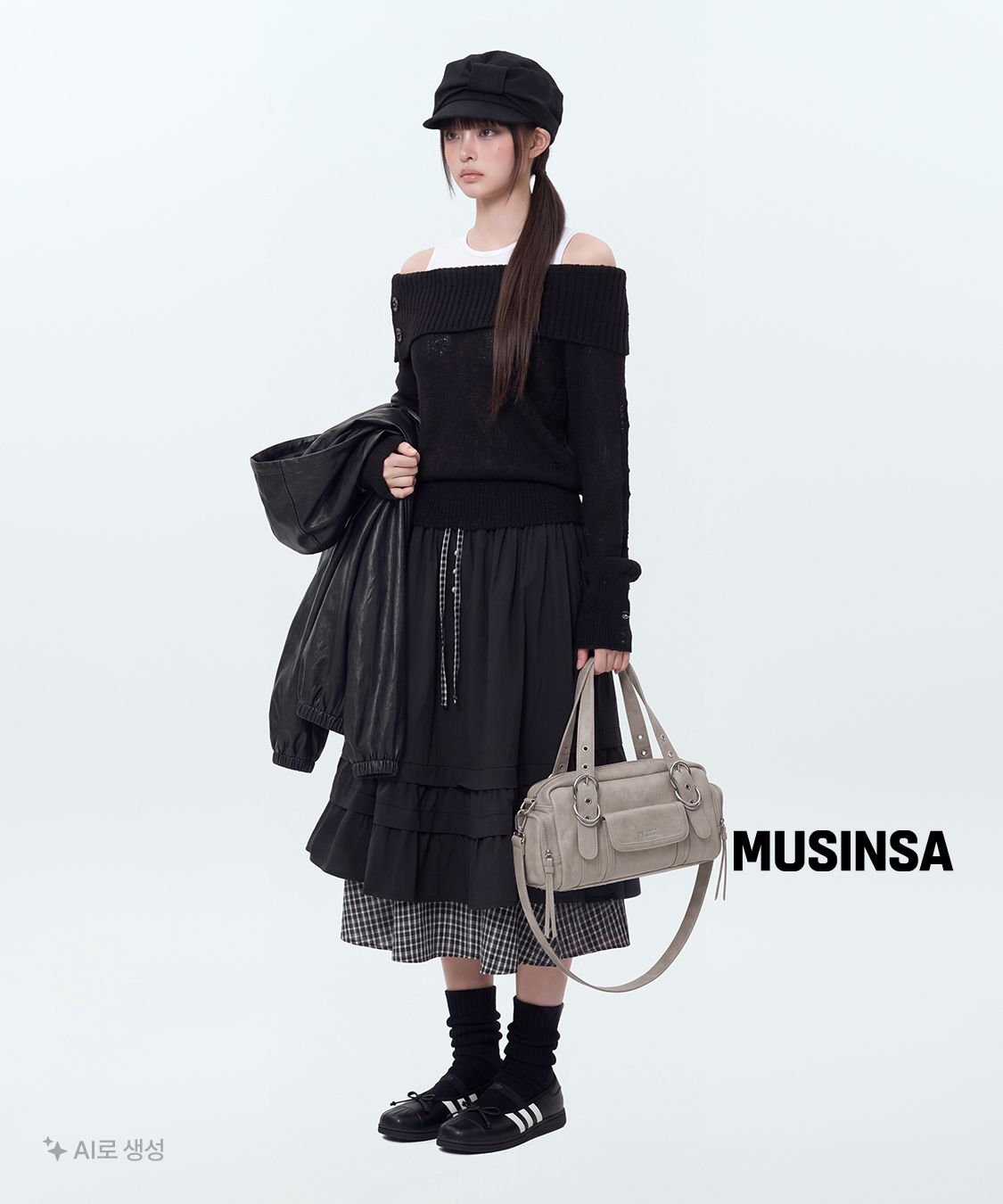 포에지담(POESIEDAME) RUBAN NOUVELLE MARGOT HAT IN BLACK - 사이즈