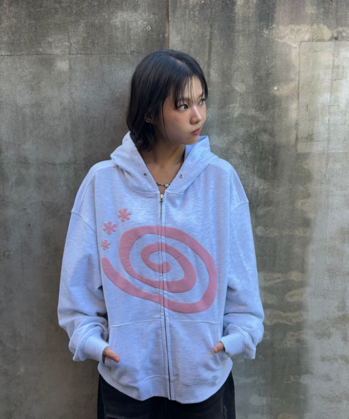 MUSINSA公式 | AMOU Molly Hoodie Zip Up NAVY