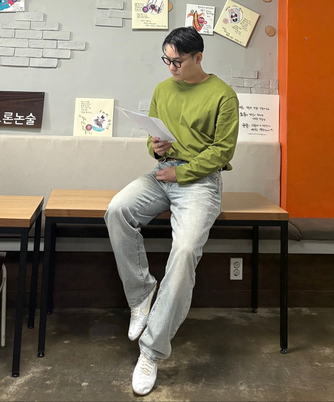 MUSINSA | MUSINSA STANDARD Basic Long Sleeve T-Shirt [Oatmeal]